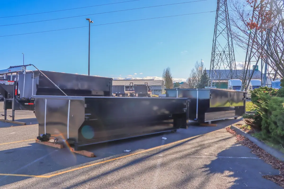 Roll-off dumpster ready for waste disposal at job site for Cleanout Dumpster Rental in Westport